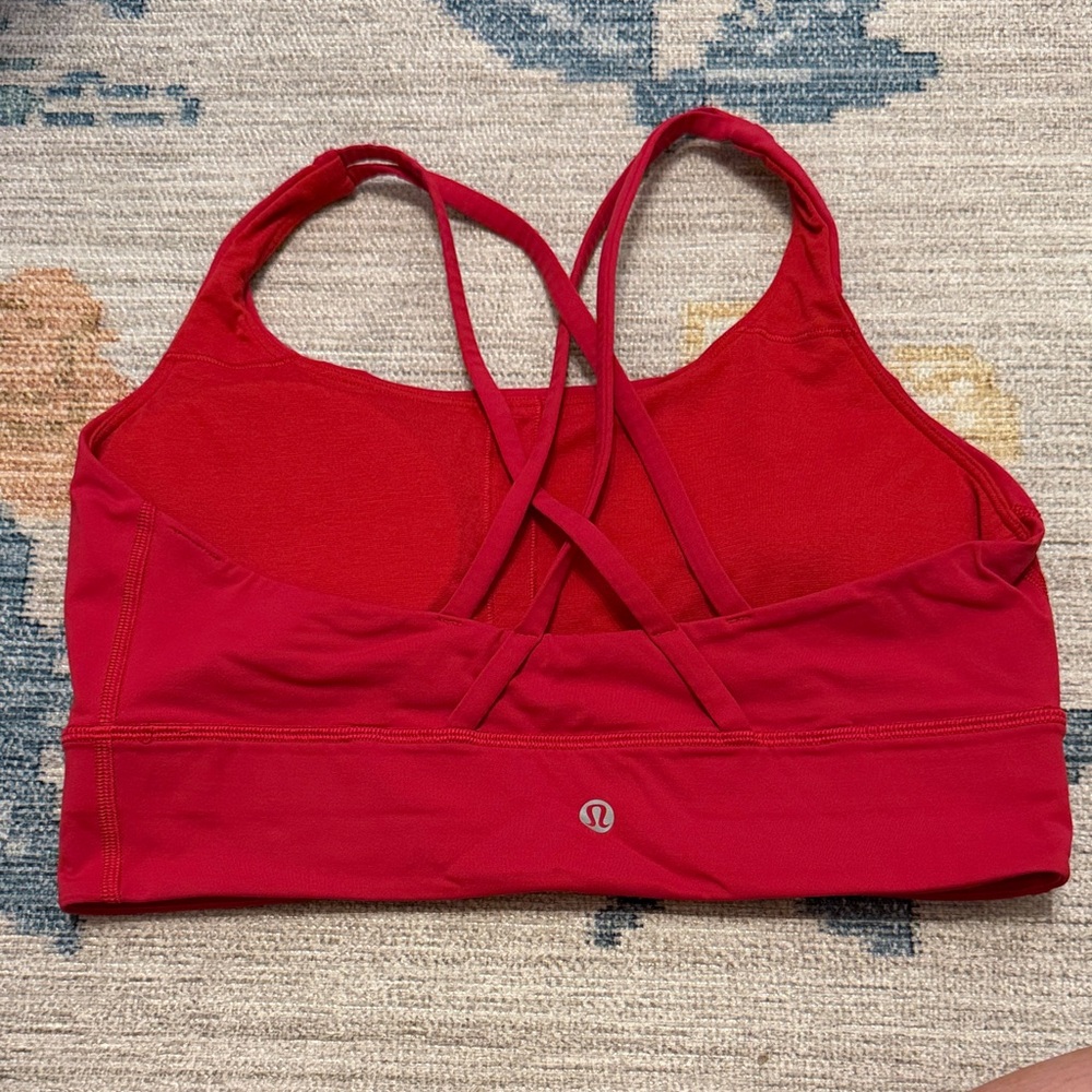 lululemon athletica pink dragon fruit longline energy bra - Size 10